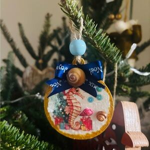 Whole Set of Six Unique Hand Crafted Wooden Holiday Ornaments